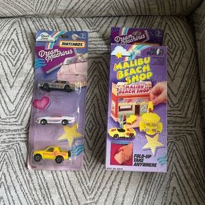 Matchbox 1992 Malibu Beach Shop, and Dream Machines 3 Pack.